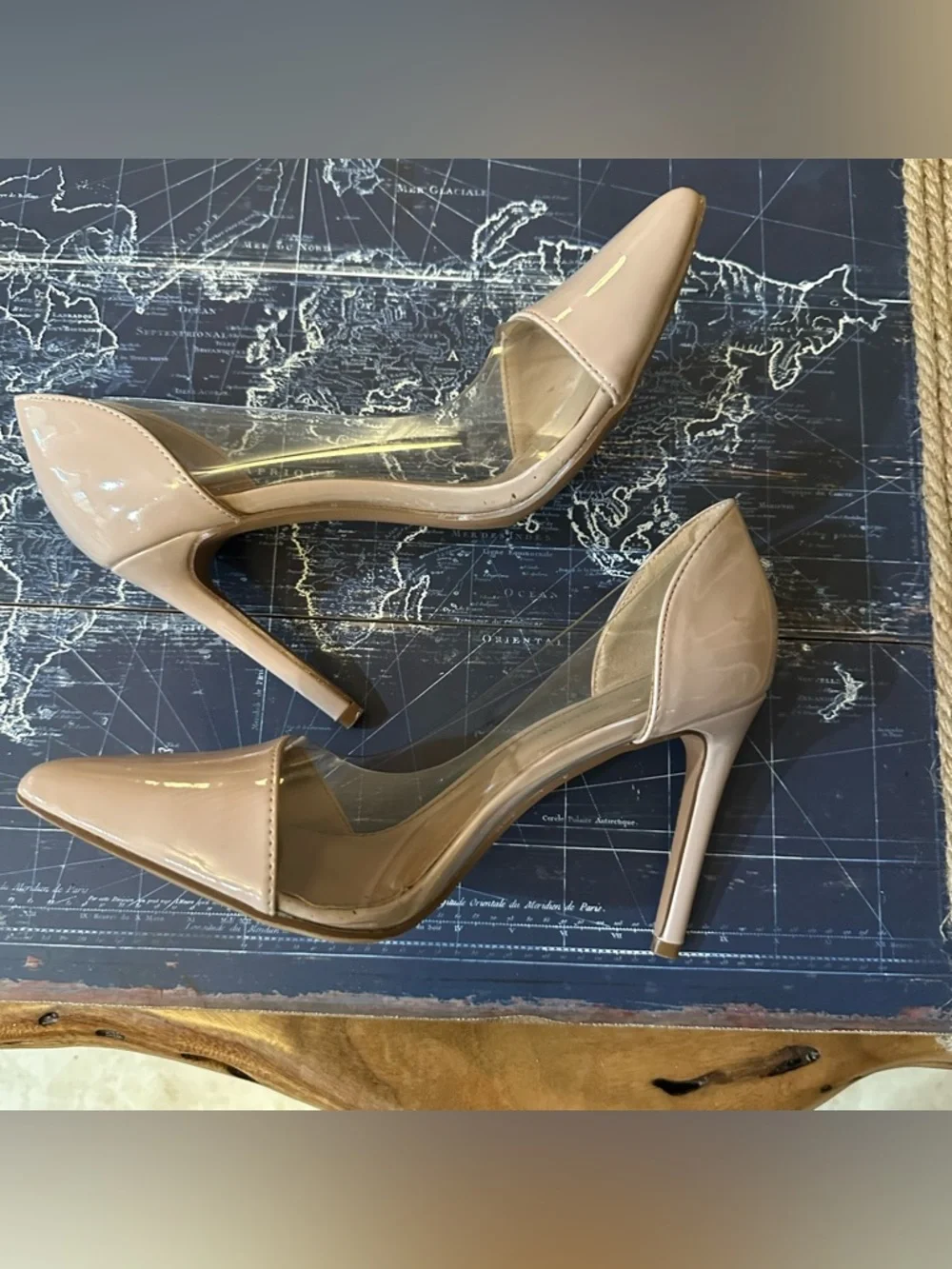 BCBGeneration “Lania” Lucite Pointed Stiletto Pumps – Nude Pink – Women’s 8
